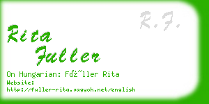 rita fuller business card